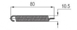 Sprężyna zamka  L-80 mm,  98-144-02
