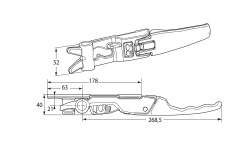 Klamka drzwi tylnych fi 18 mm, dolny Anti-Rack, 39-910-9