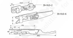 Klamka zamka drzwi naczepy fi 16 mm, 39-910-6