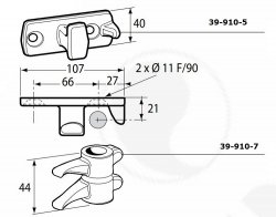 Zaczep górny zamka drzwi naczepy fi 16 mm, 39-910-7