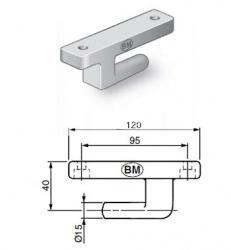 Zawias burty aluminiowej 120 mm kompletny, 13-448-02