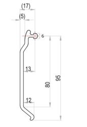 Osłona  boczna naczepy, dach Versus Alto 150 L-14 m czarna, 033157