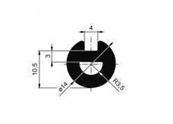 Profil zawiasowy, pręt fi 14 mm aluminiowy do drzwi naczepy,  10-675-03