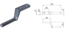 Zawias burty alu bolec 19-4040